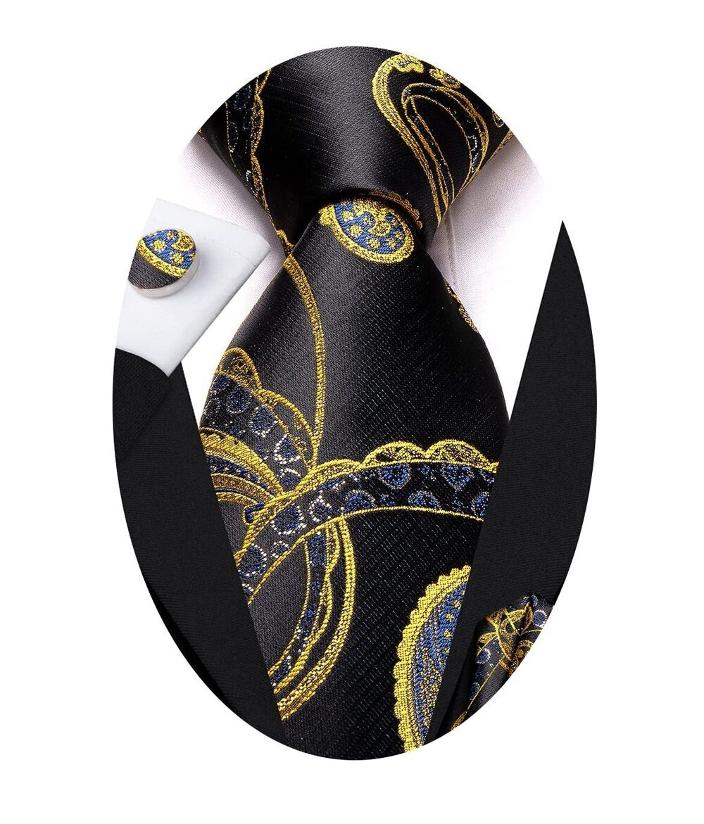 5735 63inches Tie Set Extra Long Necktie Paisley Tie Pocket Suqare